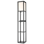 8093/1F COMFI LN26 460 черный/белый, дерево/текстиль Торшер Е27 1*60W 220V PRACTIC