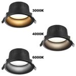 359552 WIR NT25 500 черный Светильник встраиваемый с переключателем цв. температуры IP44 LED 10W 220-240V 3000К\4000К\6000К CLARA