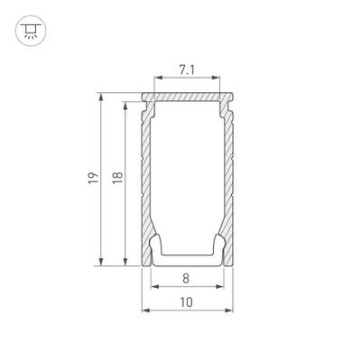 Профиль LINE-1019-2000 ANOD (Arlight, Алюминий)