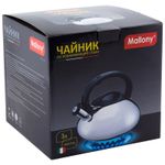 Чайник из нерж. стали MAL-109, 3 литра, полированный, со свистком, цельнометаллический