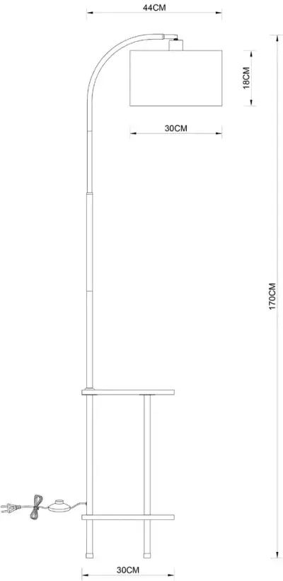 Торшер Arte Lamp COMBO A4055PN-1BK, 1хE27