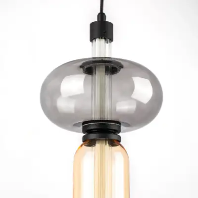 737527 Люстра EMISFERO 8W LED 250LM G ЧЕРНЫЙ/ПРОЗРАЧНЫЙ+ЯНТАРЬ 3000K Lightstar