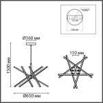 6563/60L LEDIO LN26 276 черный//металл/ Подвесной светильник 4000K LED 60W 220V PARKER