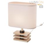 8205/1T COUNTY LN25 392 светлое дерево/бежевый, дерево/текстиль Настольная лампа E27 1*60W 220V MADERANA