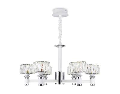 Подвесная светодиодная люстра TR4518/6 WH/CH белый/хром 120W D730*370 (Без ПДУ)