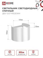 Светильник светодиодный ДБУ DOT-R15W 15Вт 3000К IP65 уличный круглый бел. IN HOME 4690612055510