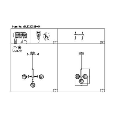 SLE220323-04 Люстра подвесная Золото/Янтарный G9 4*5W -