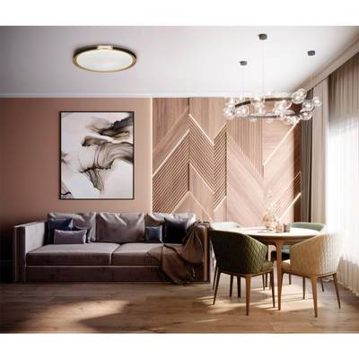 7667/DL COLOR SN 132 Светильник пластик/белый/черный/золотой LED 48Вт 4000К D405 IP43 FAVEMO BLACK