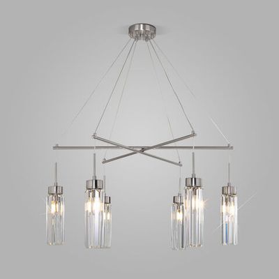 Умная подвесная люстра с хрусталем 60163/6 никель