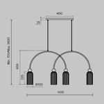 Подвесной светильник Antic E14х4, MOD302PL-04GR. TM Maytoni