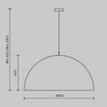 Подвесной светильник Купол / Dome E27х5, MOD169PL-05W1. TM Maytoni