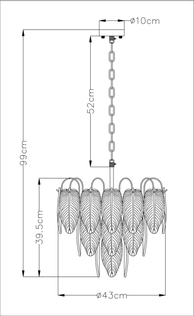 Подвесная люстра Arte Lamp EVIE A4052LM-6SG, 6хE14