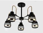 Подвесная люстра TR8002/5 SB/BK бронза/черный E27 max 40W D640*440