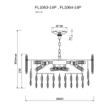 Люстра подвесная Сonstancia Chrome FL1064-14P, E14х14