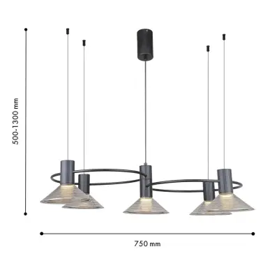 Подвесная люстра Feris 4622-5P, 5*LED*6W, 2400LM, 3000K. ТМ F-Promo