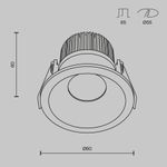 Встраиваемый светильник Zoom 3000K 1x6Вт 60° IP 65 Dim Triac, DL034-01-06W3K-D-B. TM Maytoni