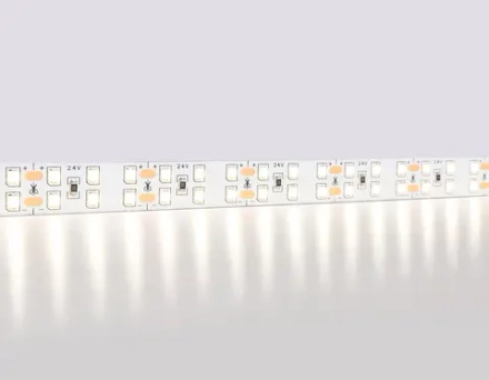 Светодиодная лента двухрядная GS3602 2835 204Led/ 20W m/ 24V IP20 4500K/ 5000*14*1.2mm/ кратность резки 72mm (2 конт.)