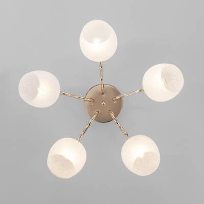 Потолочный светильник со стеклянными плафонами 30138/5 золото