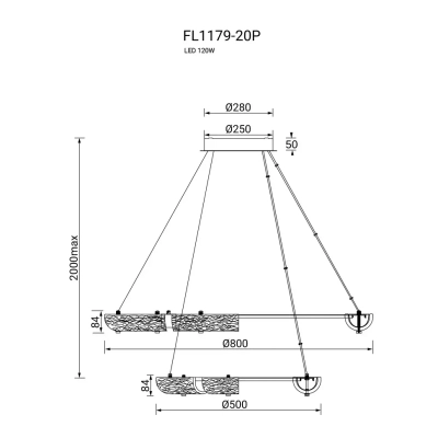 Люстра подвесная Rudeza Chrome FL1179-20P, LED
