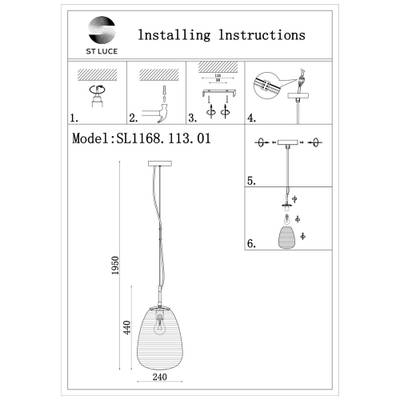 SL1168.113.01 Подвес ST-Luce Хром/Белый E27 1*40W