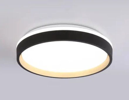 Потолочный светодиодный светильник с пультом FZ604 BK/GD черный/золото IP20 46W 3000K-6500K+RGB D390*80 (ПДУ ИК)