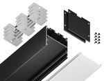 Алюминиевый профиль накладной/подвесной "Profile System" GP3100BK черный/матовый рассеиватель 2000*50*50, 2 заглушки, 4 крепления в комплекте (для ленты до 41,4мм)