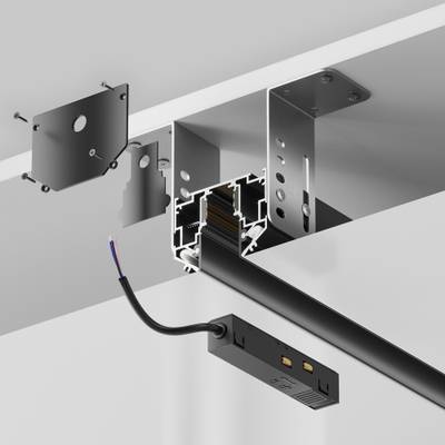 Шинопровод для монтажа Exility в натяжной ПВХ потолок, 2м, черный, TRX034-SCH-422B. TM Maytoni