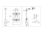Светильник подвесной TR3411 BK черный E27 max 60W D120*1000