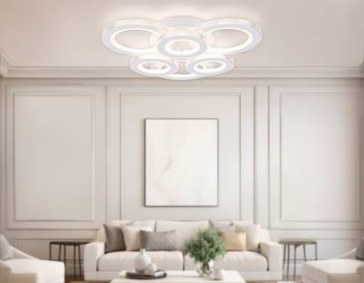 Потолочный светодиодный светильник с пультом FA8872/3+3 WH белый 3000K-6400K 63W 550*510*125 (ПДУ ИК)