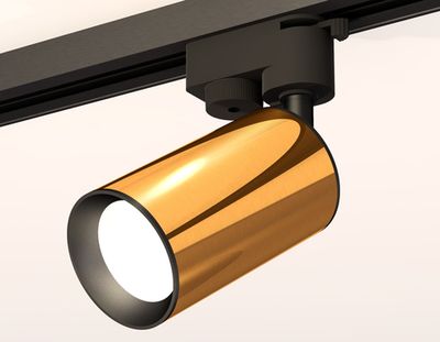 Комплект трекового однофазного светильника XT6327010 PYG/SBK золото желтое полированное/черный песок MR16 GU5.3 (A2521, C6327, N6102)