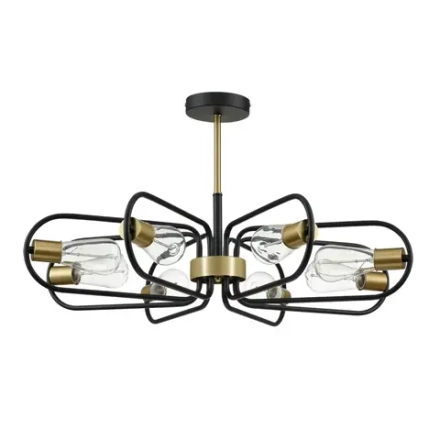 8058/8C COMFI LN24 черный, медь/ металл/ Люстра потолочная E27 8*60W 220V ALMIRA