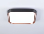 Потолочный светодиодный светильник FZ1265 BK/PGD черный/золото розовое 18W 5000K 250*250*60 (Без ПДУ)