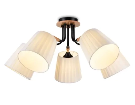 Светильник потолочный TR4733/5 BK/LWD черный/светлое дерево E27/5 max 40W D610*270