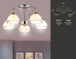 Подвесная люстра TR3182/5 CH/FR хром/белый матовый E27/5 max 40W D575*285