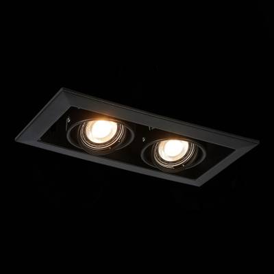 ST250.448.02 Св-к встр. Черный GU10 2*50W  L245xW126xH70 220V Без ламп