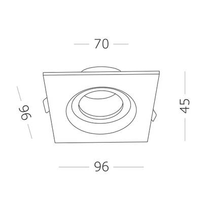 ST255.518.01 Св-к встр. Белый GU10 1*50W  IP65 L96xW96xH45 220V Без ламп