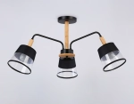 Светильник подвесной TR4740/3 BK/LW черный/светлое дерево E27/3 max 40W D760*350