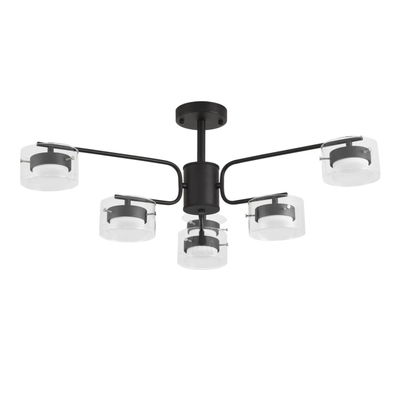 8349/6C COMFI LN26 232 черный/прозрачный, металл/стекло Светильник потолочный LED GX53 6*7W 220V NATALINA