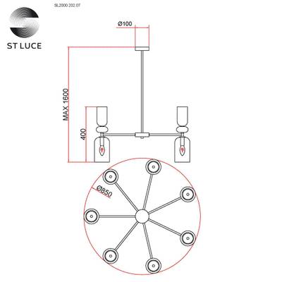 SL2000.202.07 Люстра потолочная ST-Luce Золотистый/Дымчатый E14 7*40W