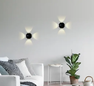 Настенный светодиодный светильник FW135 BK/S черный/песок LED 4200K 12W D100*100