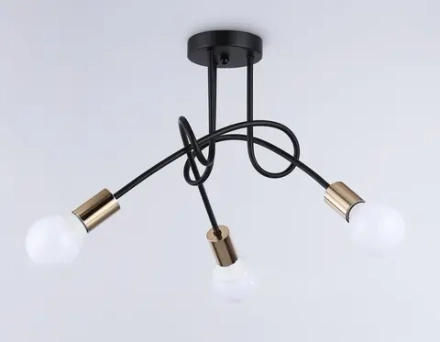 Потолочный светильник в стиле лофт TR80415/3 BK/GD черный/золото E27/3 max 60W D670*370