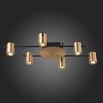 SL1207.402.06 Светильник потолочный ST-Luce Черный/Латунь GU10 6*7W