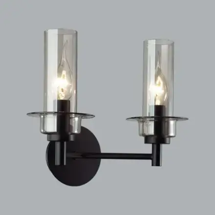 6555/2W CLASSI LN26 100 черный/дымчатый/металл/стекло Бра E14 2*40W 220V MADONNA