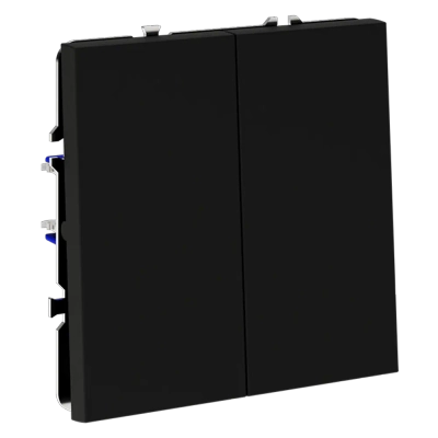 VLS020308 Проходной переключатель встраиваемый VOLTUM S70 двухклавишный 10А, (черный матовый). (ТМ Maytoni)