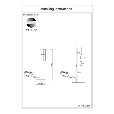 SL1236.404.01 Прикроватная лампа ST-Luce Черный/Коньячный, Золотистый G9 1*5W