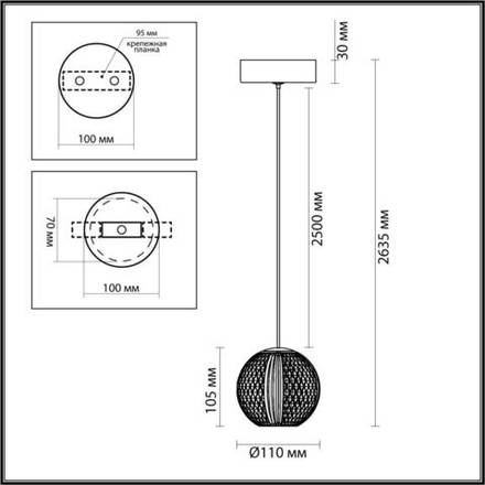 5008/5LA L-VISION ODL24 583 золотой/металл/акрил Подвес LED 5W 4000K 390лм CRYSTAL