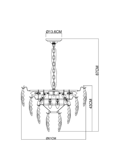 Подвесная люстра Arte Lamp LILLY A4070LM-9GO, 9хE14