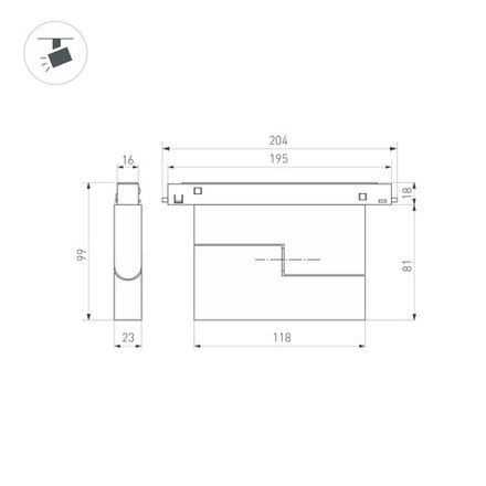 Светильник MAG-ORIENT-FLAT-FOLD-S195-6W Warm3000 (WH, 80 deg, 48V) (Arlight, IP20 Металл, 5 лет)