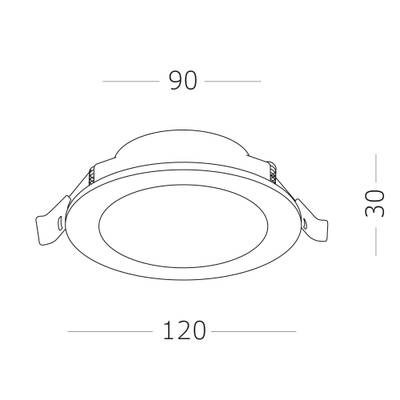 ST210.538.12 Св-к встр. Белый LED 1*12W 3000K 900Lm Ra80 110° IP20 D120xH30 220-240V