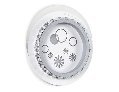 Настенный светодиодный светильник с хрусталем FA272 WH/GR белый/серый LED 3000K+6400K 24W 200*180*50